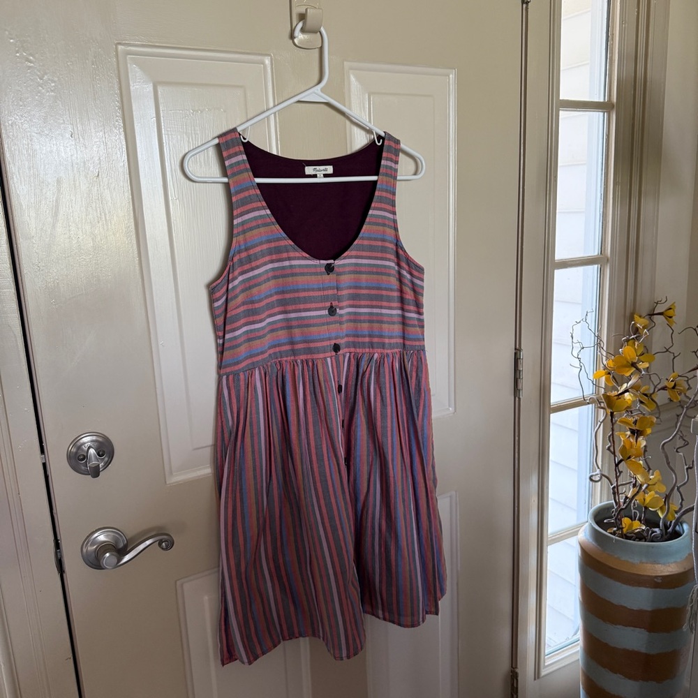 Madewell | Rainbow Striped Mini Dress Small